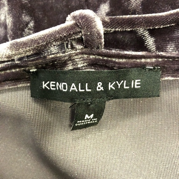 KENDALL & Kylie Gunmetal Velvet Romper Playsuit - Picture 13 of 14